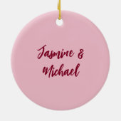 Schattige Minimalistische Bordeauxrode Calligrafie Keramisch Ornament (Achterkant)