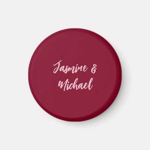 Schattige Minimalistische Burgundy Rood Calligrafi Magneet