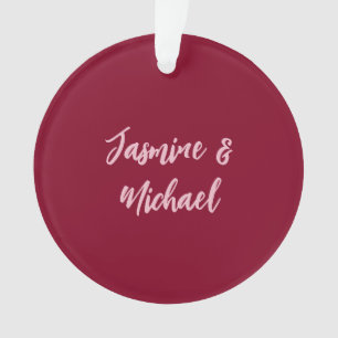 Schattige Minimalistische Burgundy Rood Calligrafi Ornament