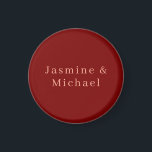 Schattige Minimalistische Diep Rode & Perzik Eigen Magneet<br><div class="desc">U kunt de Lettertypen,  Achtergrondafbeelding en Kleur,  Lettertekens eenvoudig wijzigen.</div>