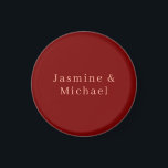 Schattige Minimalistische Diep Rode & Perzik Eigen Magneet<br><div class="desc">U kunt de Lettertypen,  Achtergrondafbeelding en Kleur,  Tekens Lettertekens eenvoudig wijzigen.</div>