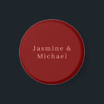 Schattige Minimalistische Diep Rode & Perzik Eigen Magneet<br><div class="desc">U kunt de Lettertypen,  Achtergrondafbeelding en Kleur,  Tekens Lettertekens eenvoudig wijzigen.</div>