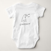 Schattige minimalistische dinosaurus lijnkunst romper (Achterkant)