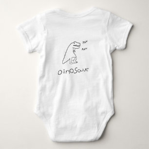 Schattige minimalistische dinosaurus lijnkunst romper