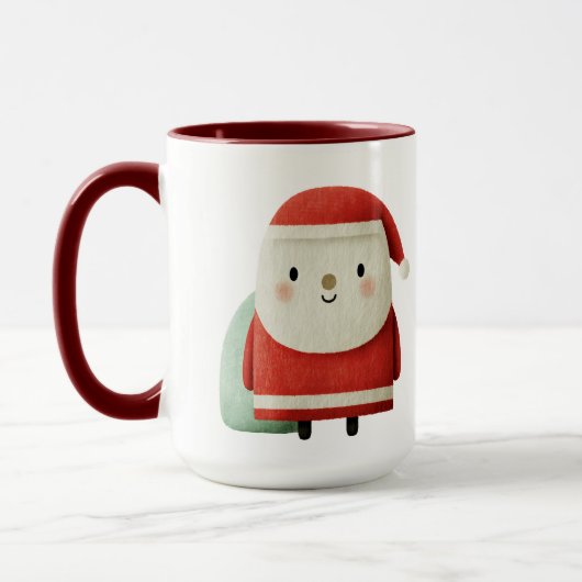 Schattige Minimalistische Kerstman Mok (Links)