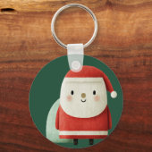 Schattige Minimalistische Kerstman Sleutelhanger (Voorkant)