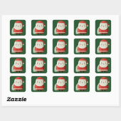 Schattige Minimalistische Kerstman Vierkante Sticker (Vel)