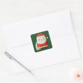 Schattige Minimalistische Kerstman Vierkante Sticker (Envelop)