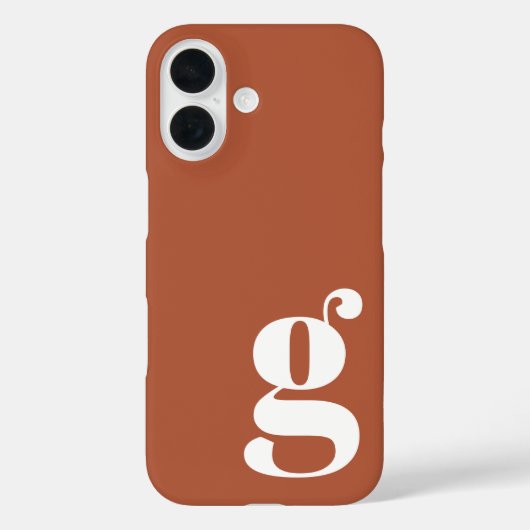 Schattige Minimalistische Monogram Letter in Roest Case-Mate iPhone Case (Achterkant)