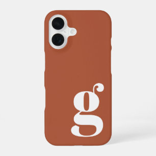 Schattige Minimalistische Monogram Letter in Roest iPhone 16 Hoesje