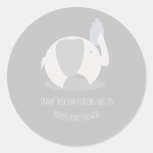 Schattige Minimalistische Olifant en Babyfles Beda Ronde Sticker
