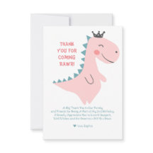 Schattige Minimalistische Roze Meisje Dinosaurus V