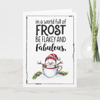 Schattige Minimalistische Sneeuwman Kerstkaart Kaart