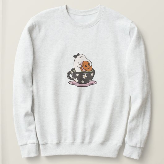 Schattige Minimalistische Spoky Coquette Halloween Trui (Design voorkant)