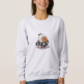 Schattige Minimalistische Spoky Coquette Halloween Trui (Voorkant)