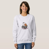 Schattige Minimalistische Spoky Coquette Halloween Trui (Voorkant volledig)