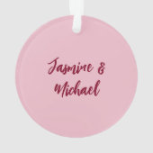 Schattige Minimalistische Wijnrode Calligrafie Eig Ornament (achterkant)