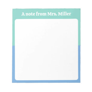 Schattige Mint & Blau Eenvoudige Moderne Gepersona Notitieblok