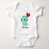 Schattige Mint Dinosaurus Romper (Voorkant)