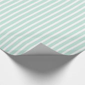 Schattige Mint Green en White Striped Cadeaupapier (Hoek)