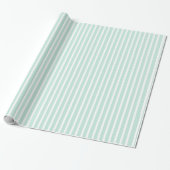 Schattige Mint Green en White Striped Cadeaupapier (Uitgerold)