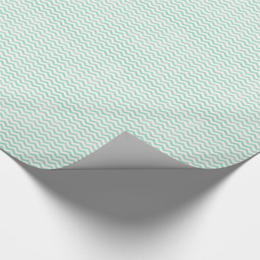 Schattige Mint Groen Chevron Patroon Cadeaupapier (Hoek)