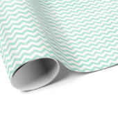 Schattige Mint Groen Chevron Patroon Cadeaupapier (Rol Hoek)