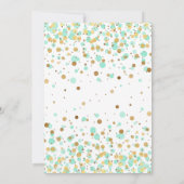 Schattige Mint Groen Goud Glitter Confetti 1e Verj Kaart (Achterkant)