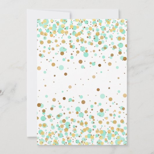 Schattige Mint Groen Goud Glitter Confetti 1e Verj Kaart (Achterkant)