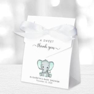 Schattige Mint Groene Olifant Baby shower Dank u Bedankdoosjes