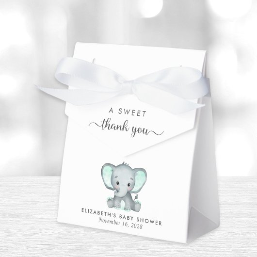 Schattige Mint Groene Olifant Baby shower Dank u Bedankdoosjes