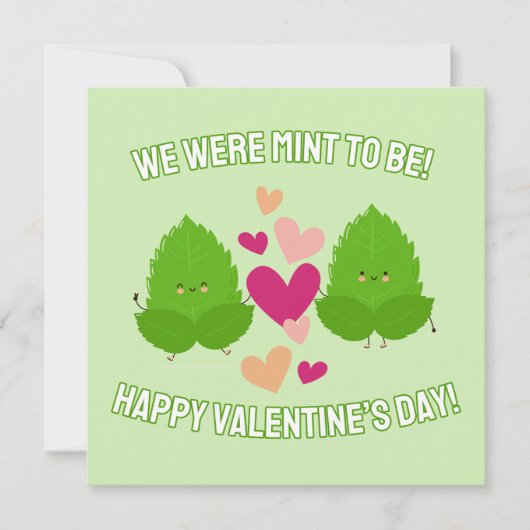 Schattige Mint om klasfoto te maken voor Valentijn Feestdagenkaart (Voorkant)