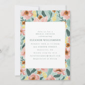 Schattige Mint Sage Blush Roze Bloemen Vrijgezelle Kaart (Voorkant)