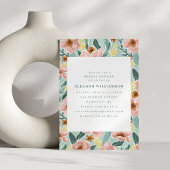 Schattige Mint Sage Blush Roze Bloemen Vrijgezelle Kaart