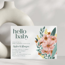Schattige Mint Salie Roze Bloemige Hallo Baby Show
