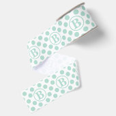Schattige Mint Stippen Kinderen Grosgrain Lint (Achterkant)