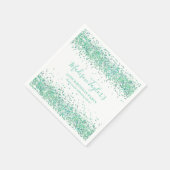 Schattige Mintgroene Glitter Schitter Confetti Ver Servet (Hoek)