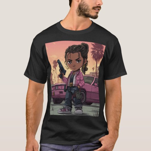 Schattige Misdaad-Stad Troublemaker T-shirt (Voorkant)