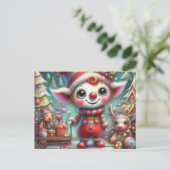 Schattige Misfit Kerst Elf Briefkaart (Staand voorkant)