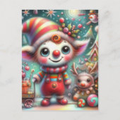 Schattige Misfit Kerst Elf Briefkaart (Voorkant)