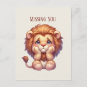 Schattige Missing You Lion Briefkaart (Voorkant)