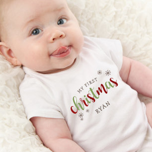 Schattige M'n Eerste Kerst Naam Romper