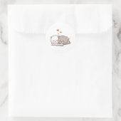 Schattige Mochi Peach Cat Leesboek Ronde Sticker (Tas)