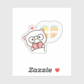 Schattige Mochi Peach Cat Leesboek Sticker (Vel)