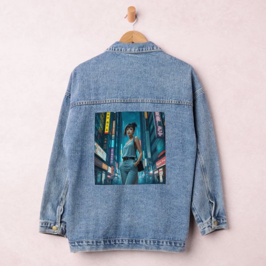 Schattige mode meisje in Tokyo Denim Jacket (Hangar)