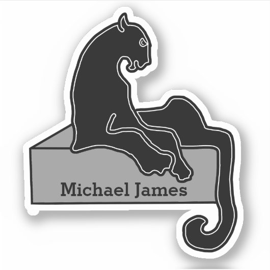 Schattige Moderm Black Panther Naam toevoegen Sticker (Voorkant)