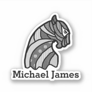 Schattige Moderm Black Panther Naam toevoegen Sticker