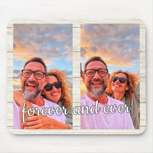 Schattige Modern 2 Fotocollage Custom Monogram Muismat (Voorkant)