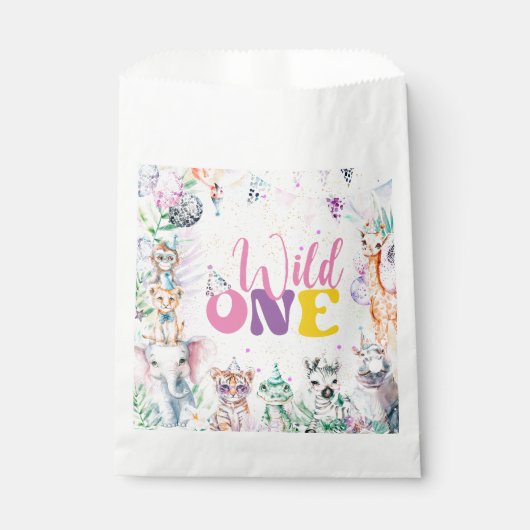Schattige Modern Animals Safari Wild Een verjaarda Bedankzakje (Voorkant)