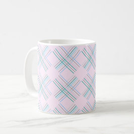 Schattige Modern Baby Roze Tartan Patroon Koffiemok